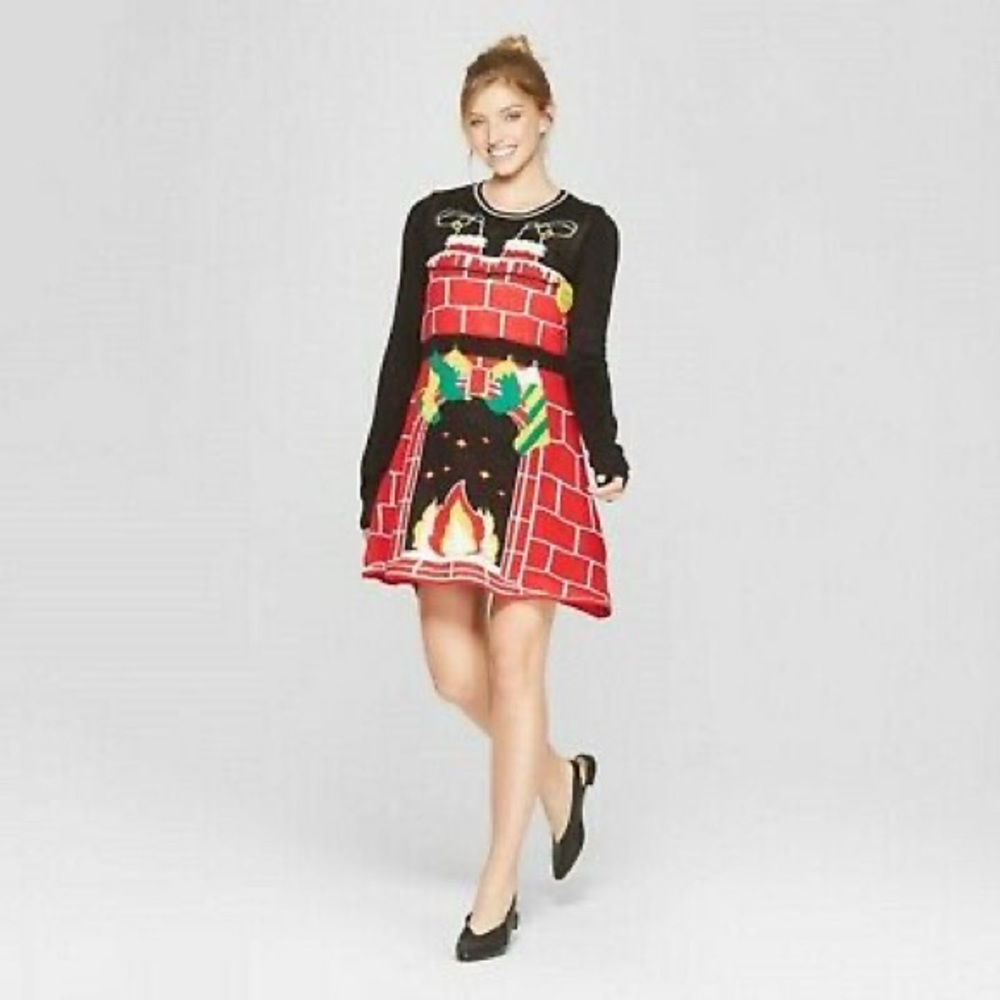 NWT Born Famous Ugly Sweater Dress w/ LIGHTS! (M)